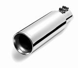 Gibson Round Dual Wall Angle-Cut Tip - 3in OD/2.5in Inlet/12in Length - Stainless - 500422