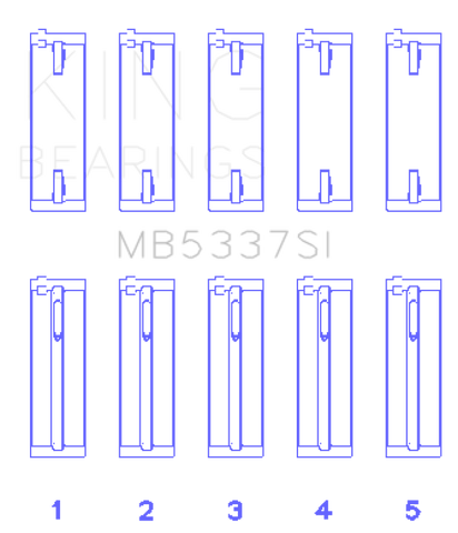 King Engine Bearings Volkswagen 2.0L 81 x 95.5mm Main Engine Bearing - MB5337SI