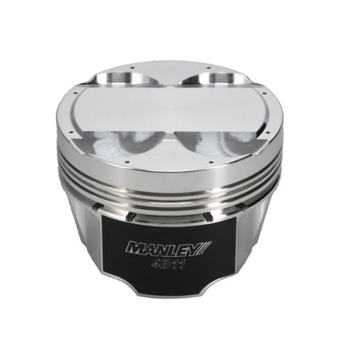 Manley Mitsubishi 4B11 86.5mm Bore 9.0:1 CR -5cc Dish Turbo Tuff Piston Set w/ Rings - 614205CE-4