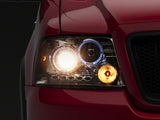 Raxiom 04-08 Ford F-150 Dual LED Halo Projector Headlights- Chrome Housing (Clear Lens) - T542850