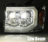 AlphaRex 07-14 GMC 2500HD NOVA LED Proj Headlight Plank Style Matte Blk w/Activ Light/Seq Signal/DRL - 880607