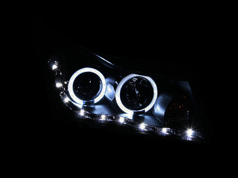 ANZO 2011-2015 Chevrolet Cruze Projector Headlights w/ Halo Black (LED Eyebrow) - 121400