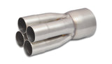 Vibrant 4-1 SS Merge Collectors (1-7/8in Inlet Slipover ID 3-1/2in Merge Outlet OD) Single Unit - 10307