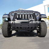 Westin 18-19 Jeep Wrangler JL WJ2 Stubby Front Bumper - Textured Black - 59-80085