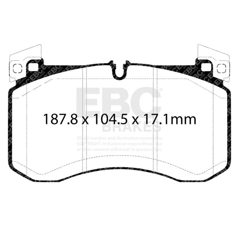 EBC 2018+ Mercedes-Benz G63 AMG (BM463) 4.0TT Yellowstuff Front Brake Pads - DP42409R