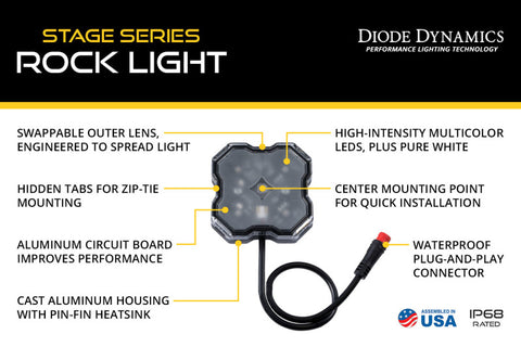 Diode Dynamics Stage Series RGBW LED Rock Light (one) - DD7440