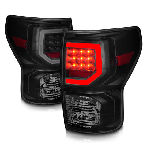 ANZO 07-11 Toyota Tundra Full LED Taillights Black Housing Smoke Lens G2 (w/C light Bars) - 311387
