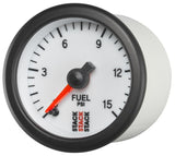 Autometer Stack 52mm 0-15 PSI 1/8in NPTF Male Pro Stepper Motor Fuel Pressure Gauge - White - ST3354