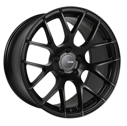 Enkei Raijin 18x8 35mm Offset 5x112 Bolt Pattern 72.6 Bore Diameter Matte Black Wheel - 467-880-4435BK