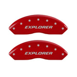 MGP 4 Caliper Covers Engraved Front & Rear Explorer/2011 Red Finish Silver Char 2009 Ford Explorer - 10041SEXPRD