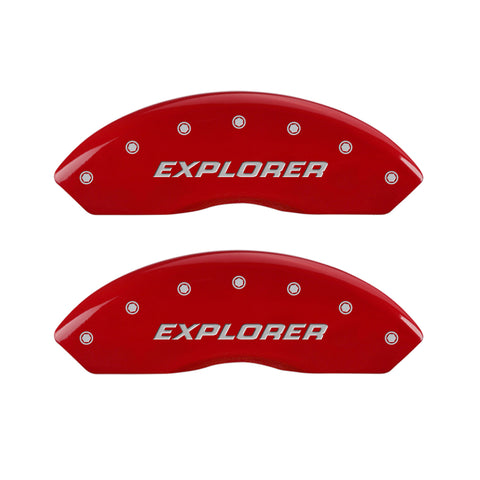 MGP 4 Caliper Covers Engraved Front & Rear Explorer/2011 Red Finish Silver Char 2009 Ford Explorer - 10041SEXPRD
