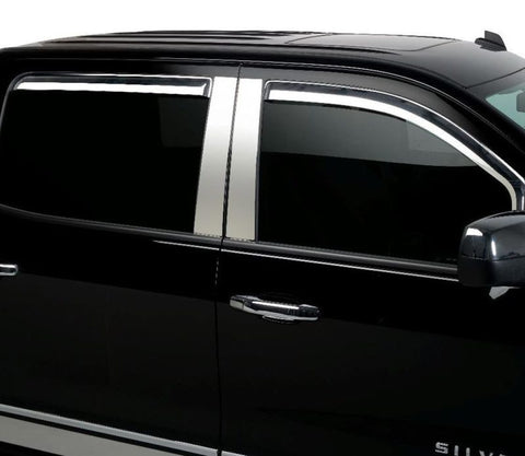 Putco 02-06 GMC Sierra EXT cab/Crew Cab (Front Only) - Excl Reg Cab Element Chrome Window Visors - 480010