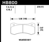 Hawk Wilwood 17mm 6617 Caliper Brake Pad Set - HB800W.670
