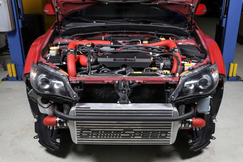 GrimmSpeed 2008-2014 Subaru STI Front Mount Intercooler Kit Raw Core / Red Pipe - 090227