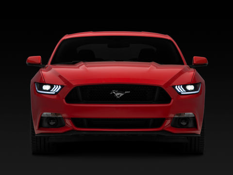 Raxiom 15-17 Ford Mustang Projector Headlights OEM HID Bulbs- Black Housing (Clear Lens) - 407055