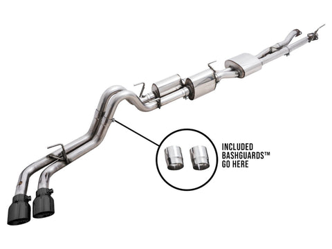 AWE 16-22 Toyota Tacoma 0FG Catback Exhaust w/ BashGuard - Dual Diamond Black Tips - 3015-33826