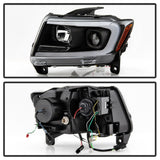 Spyder 11-13 Jeep Grand Cherokee - Light Bar Proj Headlights - Halo Model - Blk - PRO-YD-JGC11-LB-BK - 5085795