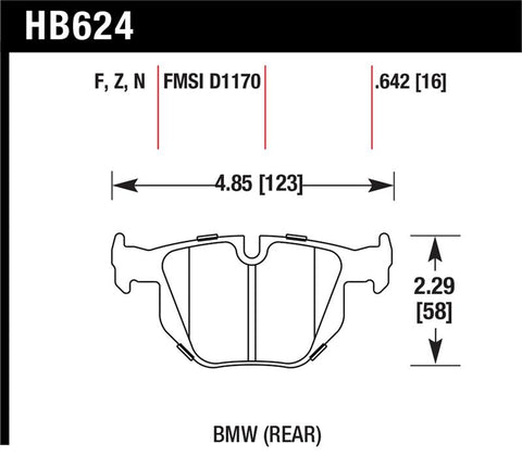 Hawk 2006-2006 BMW 330i HPS 5.0 Rear Brake Pads - HB624B.642