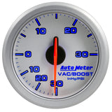 Autometer Airdrive 2-1/6in Boost/Vac Gauge 30in HG/30 PSI - Silver - 9159-UL