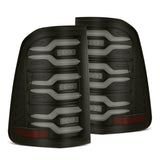 AlphaRex 19-21 Dodge Ram 1500 Luxx-Series LED Tail Lights Black w/Activ Light/Seq Signal - 640040