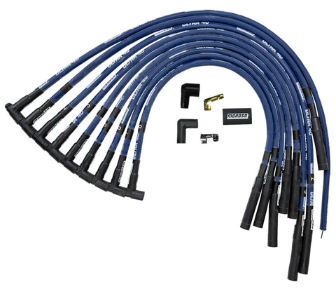 Moroso Chevrolet Big Block Ignition Wire Set - Ultra 40 - Sleeved - HEI - Straight - Blue - 73615