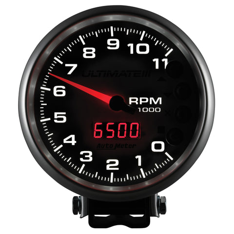 Autometer 5 inch Ultimate III Playback Tachometer 11000 RPM - Silver - 6886