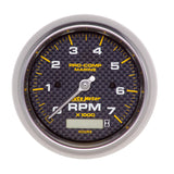 Autometer Marine Carbon Fiber Ultra-Lite 3-3/8in 7K RPM w/Hourmeter Tachometer Gauge - 200890-40