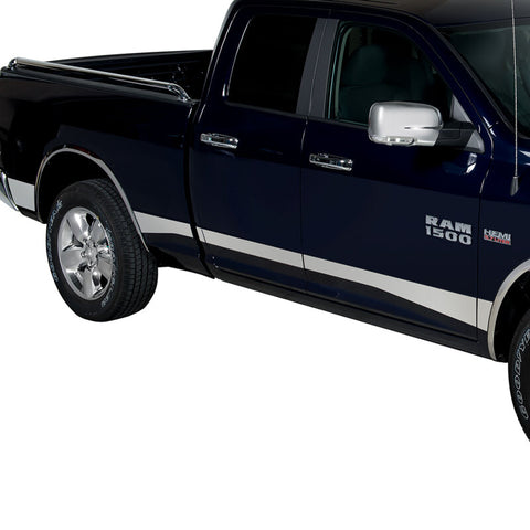 Putco 03-08 RAM Regular Cab 8ft Long Box - 8in Wide 10pcs Stainless Steel Rocker Panels - 9751315