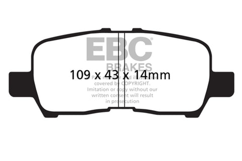 EBC 05-09 Buick Allure (Canada) 3.6 Yellowstuff Rear Brake Pads - DP41684R