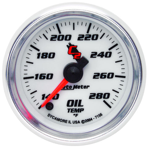 Autometer C2 52mm 140 - 280 Deg. F Electronic Oil Temp Gauge - 7156