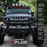 Go Rhino Xplor Blackout Combo Series Sgl Row LED Light Bar w/Amber (Side/Track Mount) 31.5in. - Blk - 751653212CSS