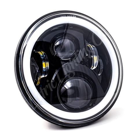 Letric Lighting 7in Led W/Full Halo Blk - LLC-LHC-7DB