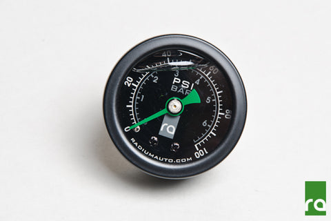 Radium Engineering 0-100 PSI Fuel Pressure Gauge With 90 Degree Adapter - 20-0407