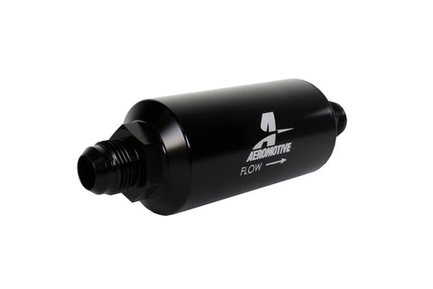 Aeromotive In-Line Filter - (AN -10 Male) 10 Micron Fabric Element Bright Dip Black Finish - 12387