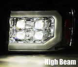 AlphaRex 07-14 GMC 2500HD NOVA LED Proj Headlight Plank Style Matte Blk w/Activ Light/Seq Signal/DRL - 880607