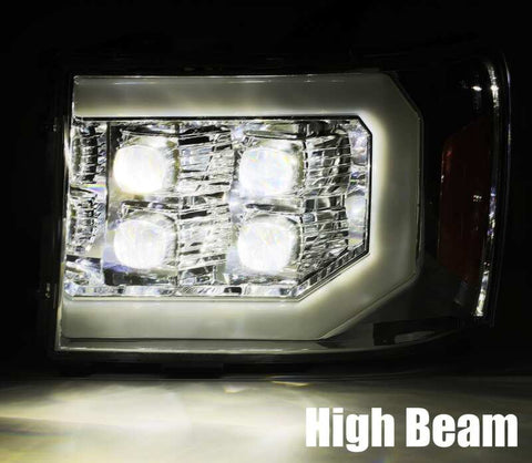 AlphaRex 07-14 GMC 2500HD NOVA LED Proj Headlight Plank Style Matte Blk w/Activ Light/Seq Signal/DRL - 880607