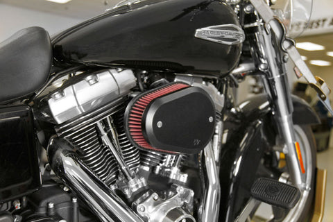 K&N 00-16 Harley Davidson Street Metal Intake System Flare Black - RK-3932B
