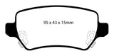 EBC 08-09 Saturn Astra 1.8 Yellowstuff Rear Brake Pads - DP41447R