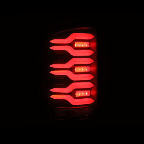 AlphaRex 14-18 GMC Sierra 1500/2500HD/3500HD LUXX-Series LED Tail Lights Blk w/Actv Light & Seq. Sig - 630040