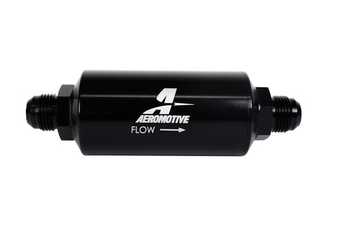Aeromotive In-Line Filter - AN -10 size Male - 10 Micron Microglass Element - Bright-Dip Black - 12385