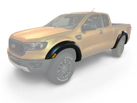 Bushwacker 2019 Ford Ranger Extended Cab Extend-A-Fender Style Flares 4pc - Black - 20954-02