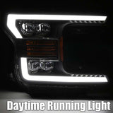 AlphaRex 18-19 Ford F-150 NOVA LED Proj Headlights Plank Style Matte Black w/Activ Light/Seq Signal - 880182