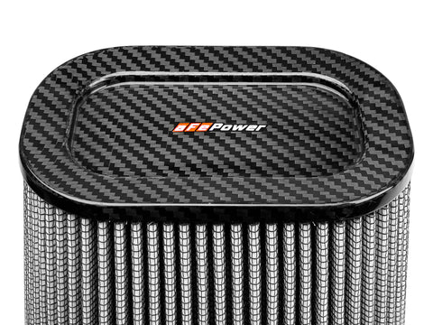 aFe MagnumFLOW Pro Dry S Air Filter (7.5x5.5in) F x (9x7in) B x (5.75x3.75in) T (Carbon) x 10in H - 21-90110-CF