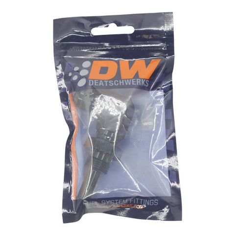 DeatschWerks 8AN Male Flare to Straight 3/8in Single Hose Barb - Anodized Matte Black - 6-02-0742-B