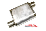JBA Universal Chambered Style 304SS Muffler 11x9.75x4 3in Inlet Diameter Offset/Offset - 40-301100