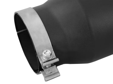 aFe POWER MACH Force-Xp 5in 304 Stainless Steel Exhaust Tip 5In x 7Out x15Lin Bolt-On Right-Blk - 49t50702-b15