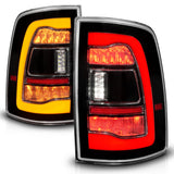 ANZO 09-18 Dodge Ram 1500 Sequential LED Taillights Black w/Switchback Amber Signal - 311471