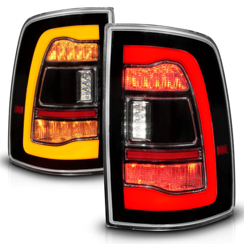 ANZO 09-18 Dodge Ram 1500 Sequential LED Taillights Black w/Switchback Amber Signal - 311471