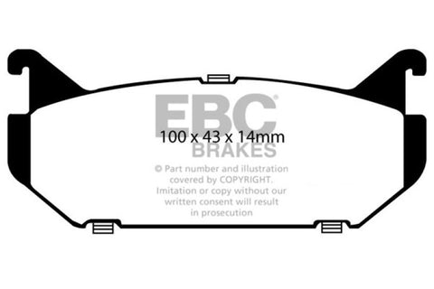 EBC 93-97 Ford Probe 2.0 16v Redstuff Rear Brake Pads - DP3972C