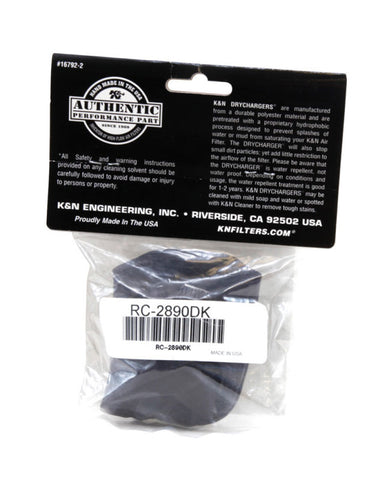 K&N Air Filter Wrap Drycharger RC-2890 Black - RC-2890DK